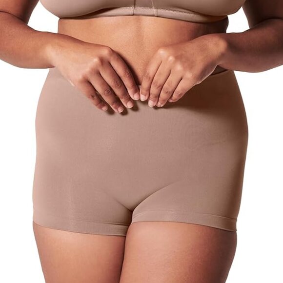 Spanx EcoCare Seamless Sculpting Brown XL Shaping Compression Boy Shorts - Picture 1 of 8